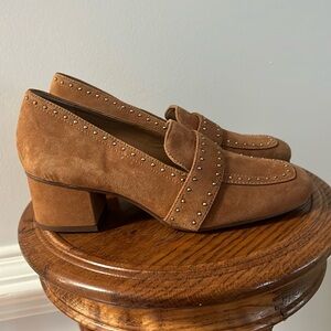 Dark Tan Suede Heels